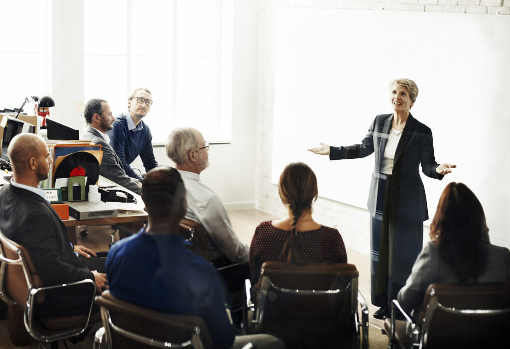 Management training session led by an experienced professional.